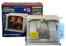 Ronco Compact Showtime + Rotisserie BBQ 3000 White New Open Box Accessories Read