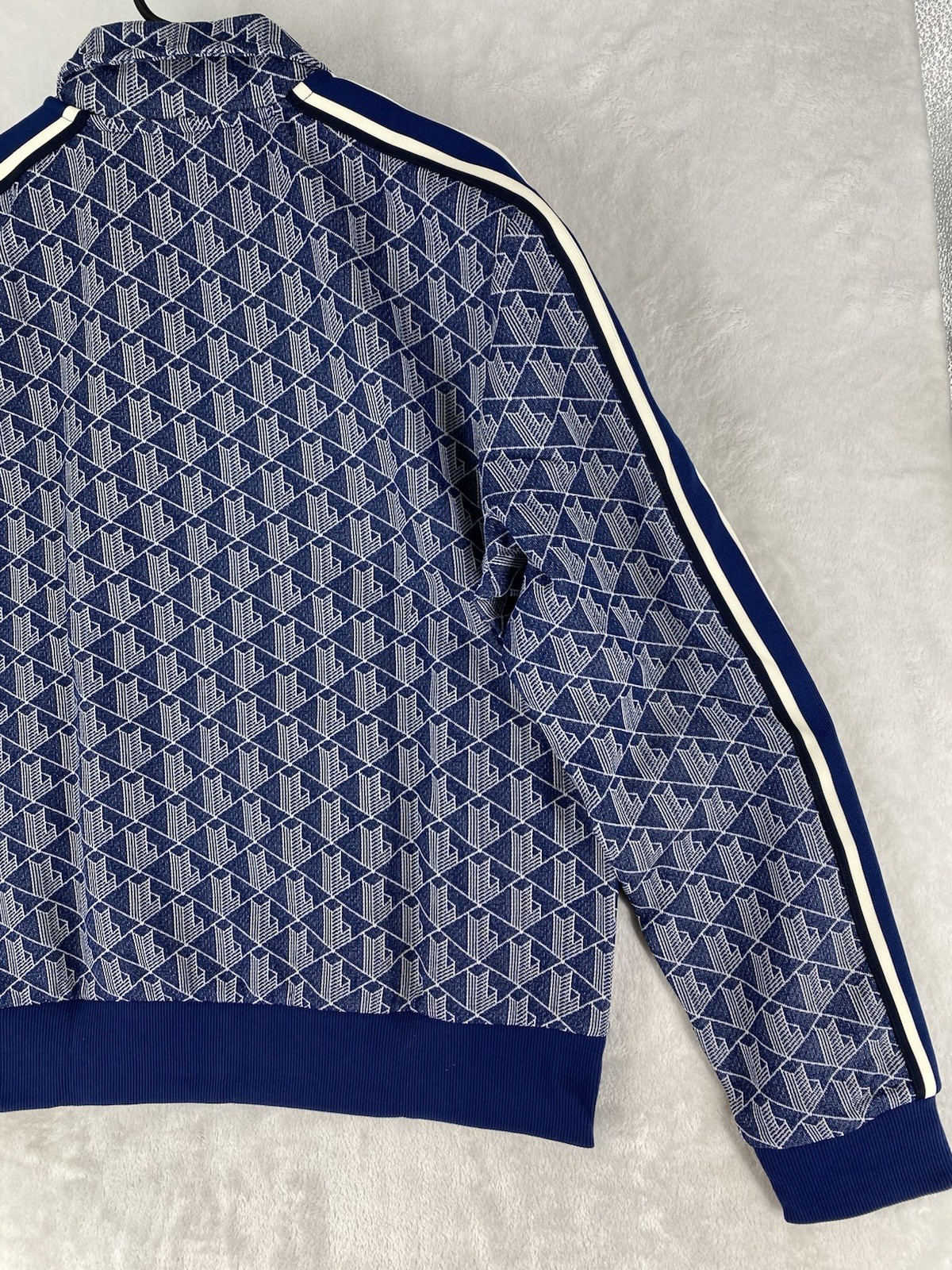 Lacoste Jacket Men's 5 Large Blue Paris Monogram Zip Up Track Golf Tennis $195 thumbnail 16