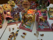 HUGE Polly Pocket Lot 12 Compacts and 7 Homes Bluebird Plus More