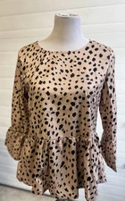 Women’s Animal Print Blouse Size Large NWT MSRP $45 Boutique Brand