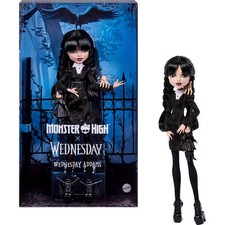 Monster High x Wednesday Collectible Doll Wednesday Addams in Black Dress with