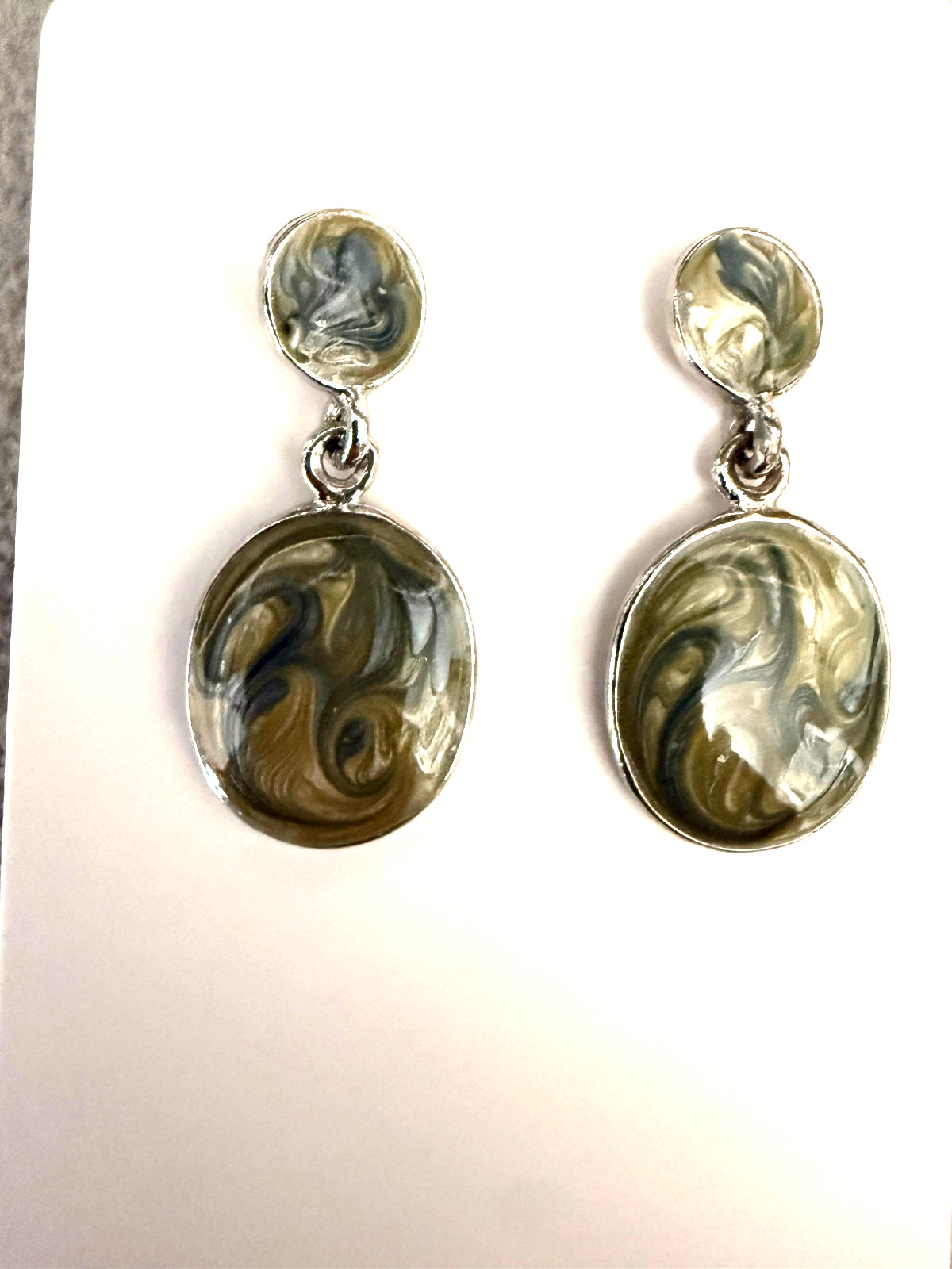 Sterling Silver Abalone Shell Drop Dangle Earring… - image 2