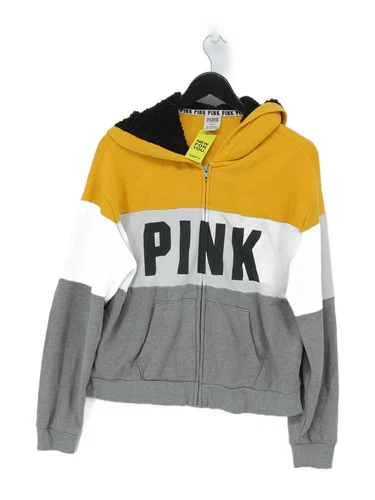 UNDERCOVER Felpa donna Victoria's Secret rosa con cappuccio M multi cotone con zip intera poliestere