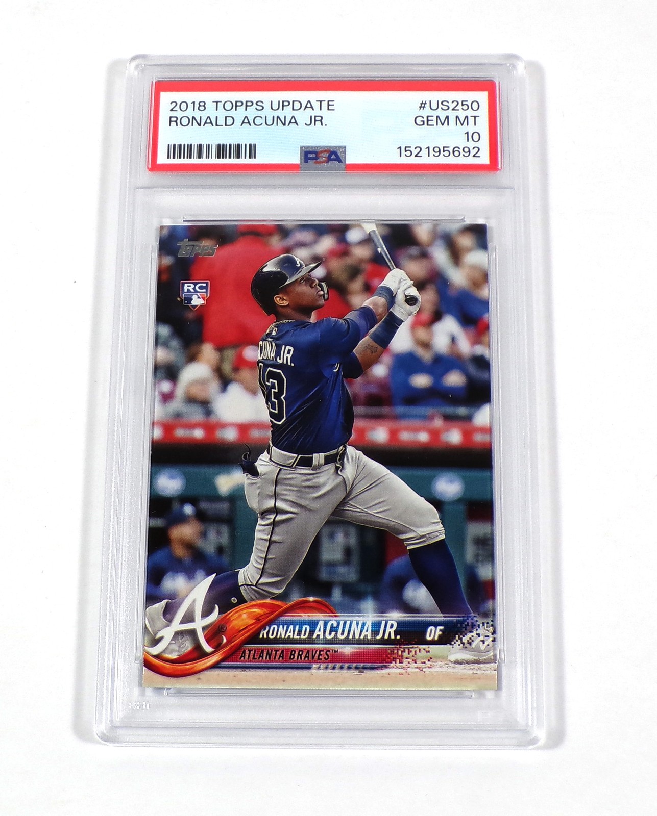 2018 Topps Update Ronald Acuna Jr. Rookie #US250 Braves PSA 10