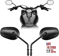 8mm Teardrop Rearview Mirrors for Harley Touring Street Glide/Road Black