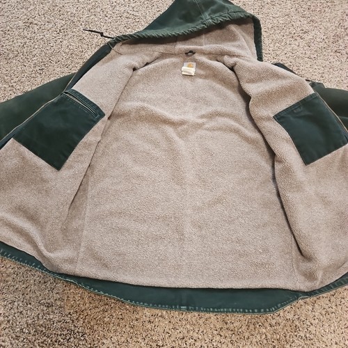Vtg Carhartt J141 SPC Sierra Detroit Sherpa Lined Jacket Men's XL Tall Spruce - Picture 11 of 13
