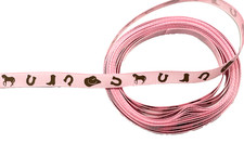 5 yards 3/8" Brown Western Horse Items on Pink Grosgrain Ribbon 100 polyester