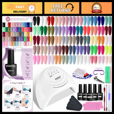 60 PCS Gel Nail Polish Kit with UV Light - 55 Colors, Base Top Coat, Manicure