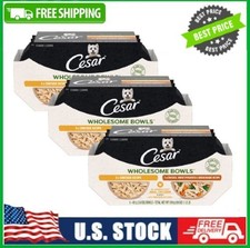 3 Box Cesar Wholesome Bowls Broth Wet Dog Food Variety Pack, 3 oz Bowls,6 ct Box
