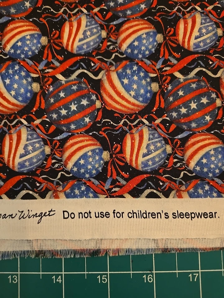 NAVIDAD PATRIÓTICA BANDERA AMERICANA ESTADOS UNIDOS ADORNOS TELA POR YARDA SUSAN WINGET Foto 3 de 4