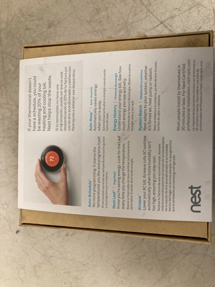 Nest Thermostat 3rd Generation Programmable Thermostat T3008US - Stainless Steel - Image 4 of 4