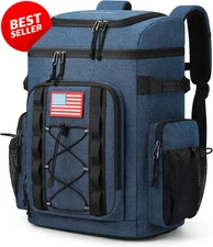 Backpack Cooler Soft Leakproof 35 Can Insulated Waterproof Lunch Bag Blue US