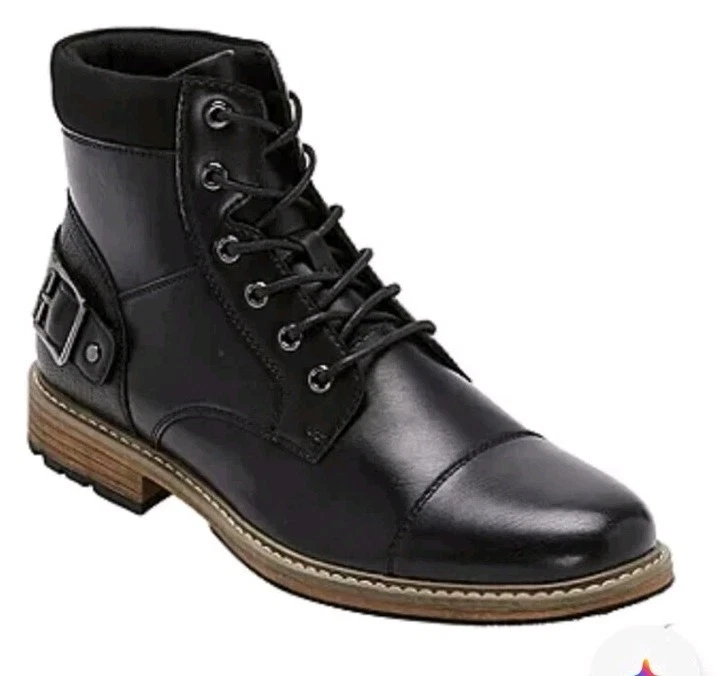 J. Ferrar Black Dress Boots Lace Up Buckle Memory Foam Synthetic Men\'s 10 J. Ferrar Black Boots for Men for Sale | Shop New & Used  main image 3
