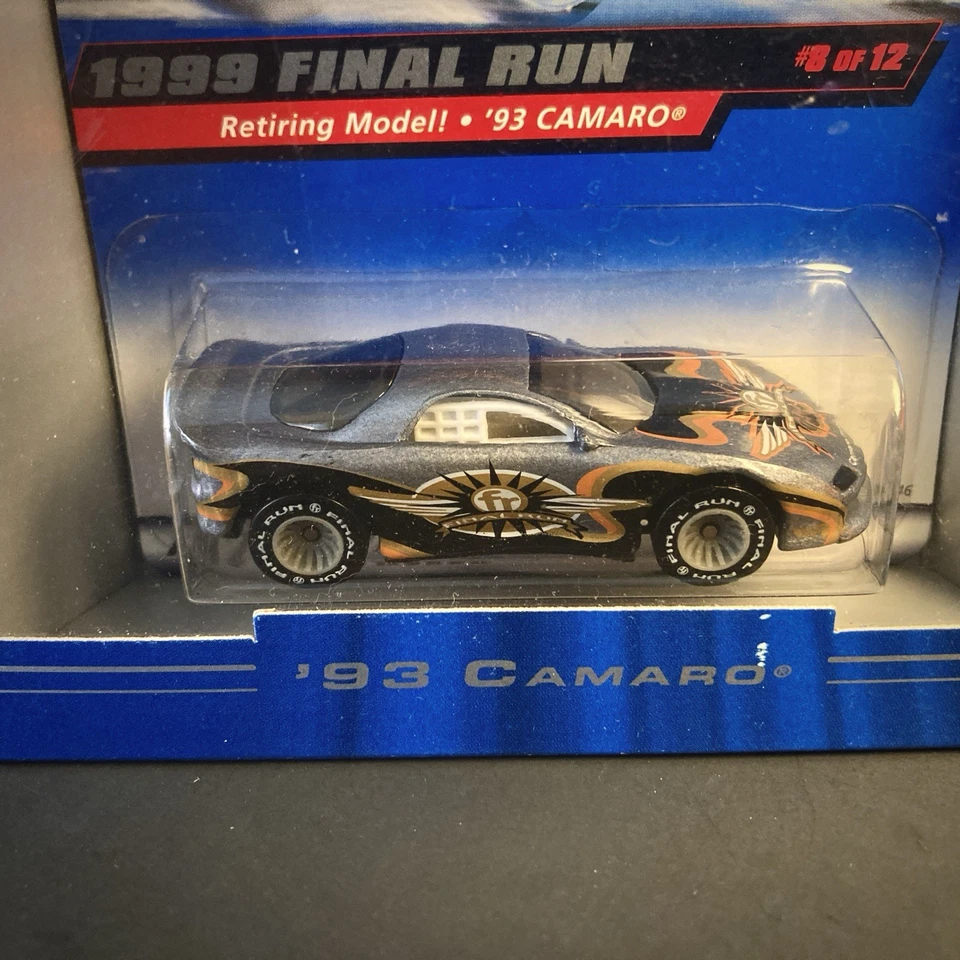 Hot Wheels 1999 Final Run Retiring Model 93 Camaro #8 of 12 New In Package Rare - Image 3 of 4
