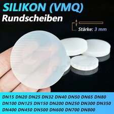 Blindflanschdichtung VMQ Silikon Gummi Scheibe Rund Platte DN15-DN800 3mm St&auml;rke