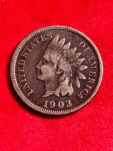 1903 Indian Head Cent Penny VG Fine Details  Bold Date JC917