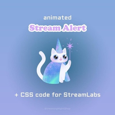 ANIMATED Wizard Cat Alerts | Twitch, Youtube, Kick, Streamlabs, OBS