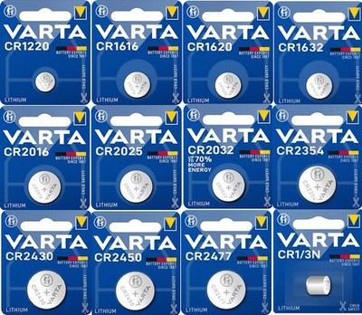 Varta CR1220 CR1616 CR1620 CR1632 CR2016 CR2025 CR2032 CR2354 CR2430/50/77/CR1/3