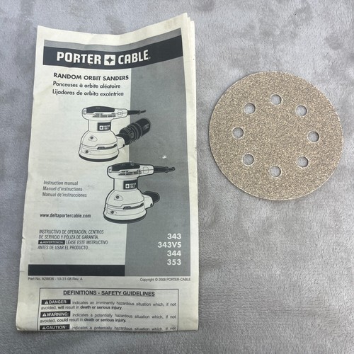 Porter Cable Model 343 Random Orbit Sander 5-inch Disc Corded - Picture 13 of 17