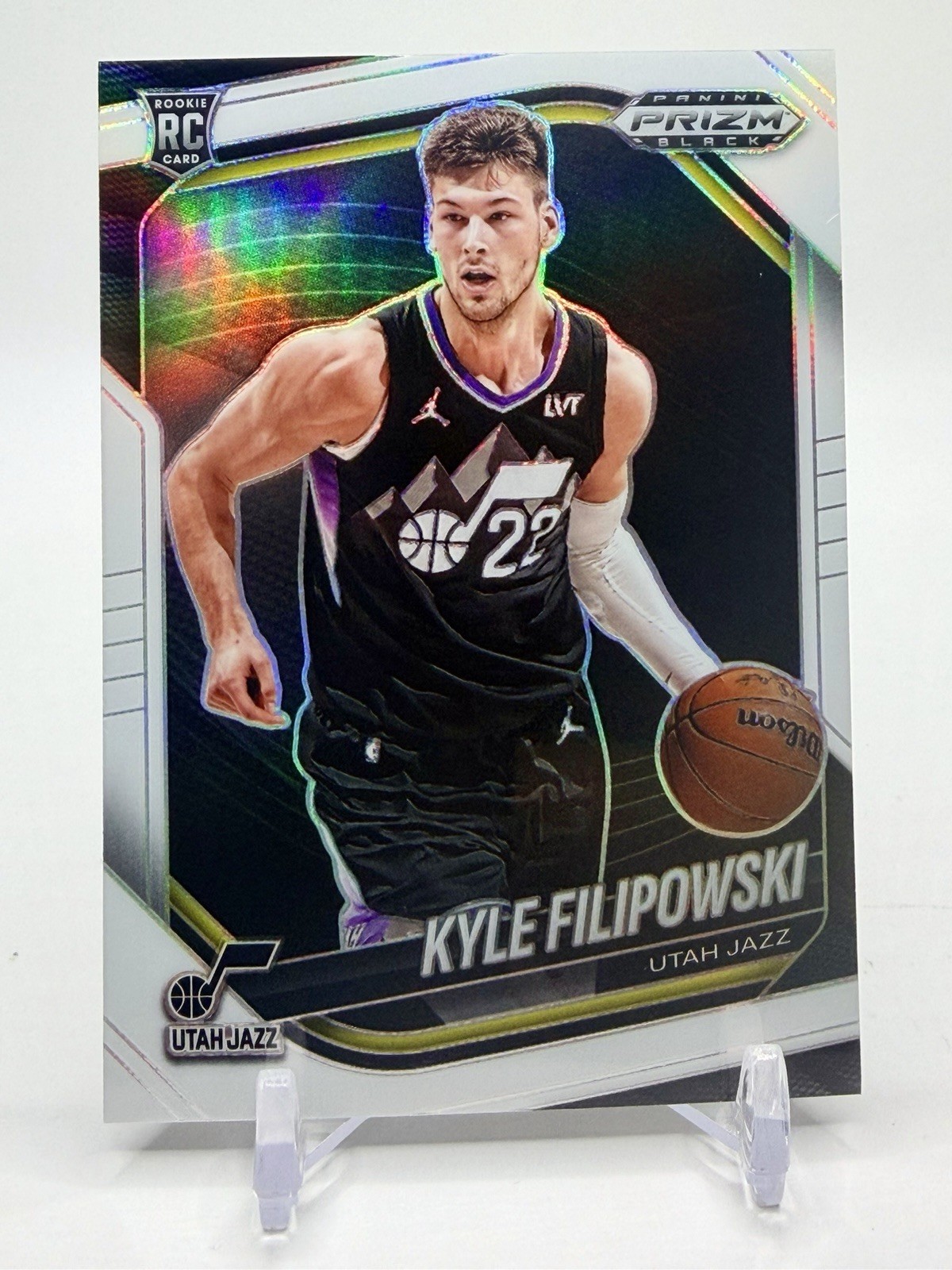 Kyle Filipowski 2024-25 Panini Prizm Black White Prizm /175 RC #125