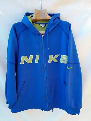 Vintage Nike Hooded Track Jacket Men's Large Blue Lime Green Vintage Nike Hooded Track Jacket Men's Large Blue Lime Green