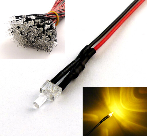 1,8mm 2mm 3mm 5mm 12V LED mit 20cm Kabel AUSWAHL  klar matt auto RGB UV - Bild 20 von 60