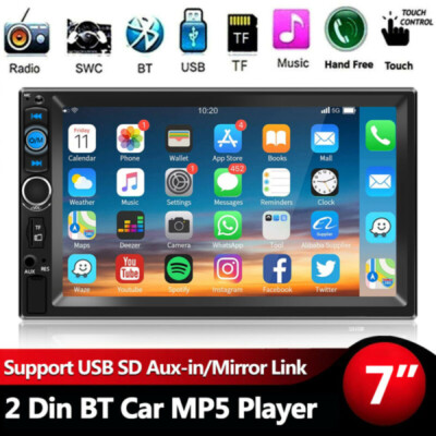7'' Double 2 DIN Car Radio Stereo Bluetooth FM USB TF AUX IOS/Android MP5 Player