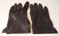 Vintage Black Color Leather Gloves, Size 7 1/2, Used but Good Condition, Lot 1