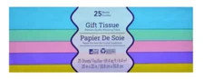 New Gift Wrap Bag Tissue Paper pastel Colors 24 Sheets 20 x 20 Inches (Qty 1)