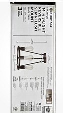 Hampton Bay Stratton 14 in. 3-Light Black Semi-Flush Mount, Mounts Up or Down