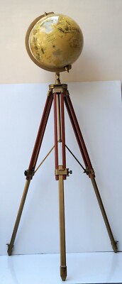 Nautical World Globe with Tripod Educational World Map Globe With Floor ...