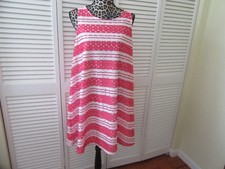 Fever Dress M Contemporary lace look in pink white stripes lined NEW