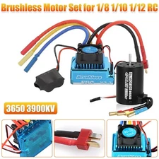 3650 3900KV Brushless Motor +120A ESC Combo Set for 1/10 1/8 RC Car Accessories