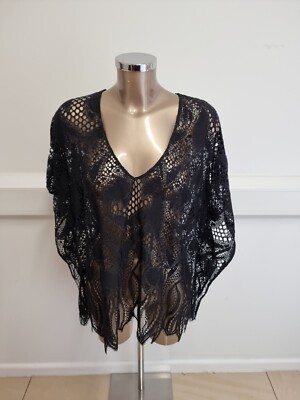 Lisa Charmel ASA62A4 kurzes schwarzes Cover Up Kleid (85)