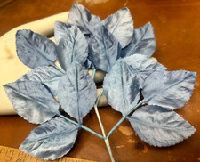 vintage millinery 1940s silk leaves blue sky 1 spray Japan clearance sale