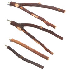 4PCS Wood Parrot Perch Cockatiel Toys Standing Stick Outdoor Small Bird Bite