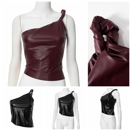 Women Tops Leather Daily Wear Hot Tank Slim-fitting Waistcoat Solid Color Vest - Picture 3 of 53