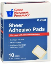 Good Neighbor Pharmacy Sheer Adhesive Pads 3x4 10ct