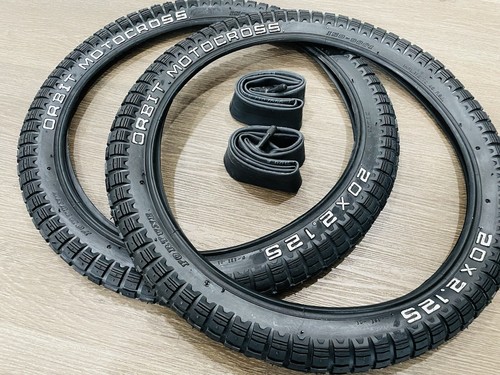 PAIR of 20" BMX Bicycle Orbit Motocross Bike Tires & Tubes 20X2.125 Black - Picture 4 of 6