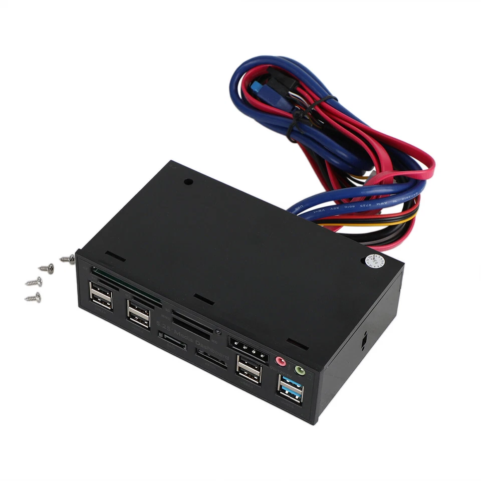 Scheda cruscotto multimediale 5,25" multi-lettore USB 2.0 USB 3.0 20 pin pannello frontale e-SATA - Immagine 2 di 4