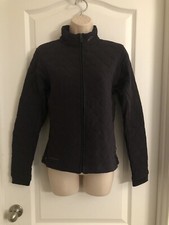 BROOKS Wmn sz M Black Quilted Running Athletic Zip Up Poly Spandex Jacket