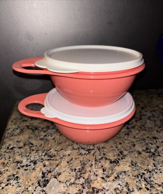 Tupperware Thatsa Bowl Extra Mini Set of 2 Pink  Salem 2.5 Cup 600mL each NEW