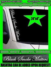 Black Smoke Matters Vertical 24x4 Vinyl Decal Sticker Diesel Truck Turbo Stacks