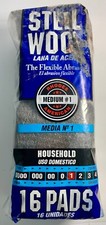 16 Pads , Steel Wool, Grade Medium 1