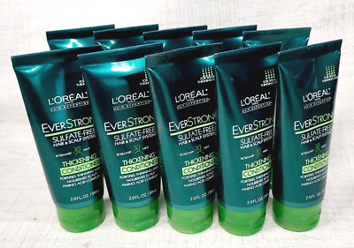 10 x L'oreal EVER STRONG Sulfate Free hair & Scalp System Thickening Conditioner