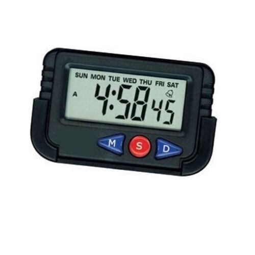 LED Mini Sticky Timer Digital LCD Screen Alarm Clock Date Time Day For Auto Car - Picture 1 of 7