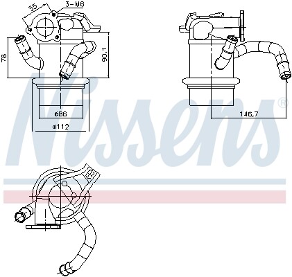 989421 NISSENS Cooler, exhaust gas recirculation for SKODA,VW