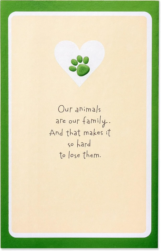 Tarjeta de condolencia de mascotas American Greetings (nuestros animales, nuestros son familia  Foto 4 de 4