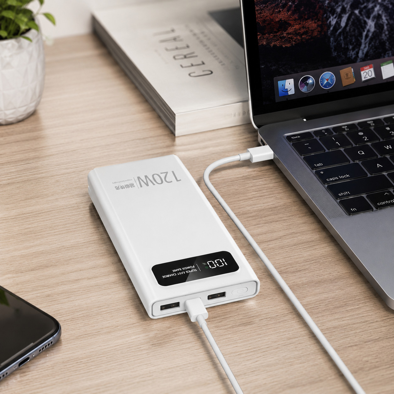 Batterie Externe 10000mAh Anti Panne Power Bank USB Charge Rapide de Secours