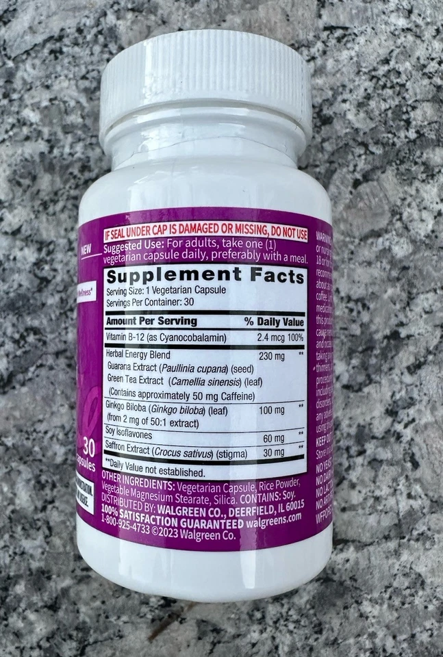 2x Botellas Walgreens GRATIS + PURO Menopausia Soporte Multi-Síntomas ~ 30 Cápsulas Cada Una Foto 3 de 4